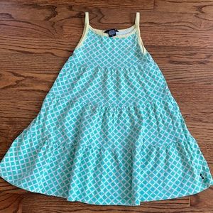 Nautica dress size 3T a bluish green pattern with yellow trim